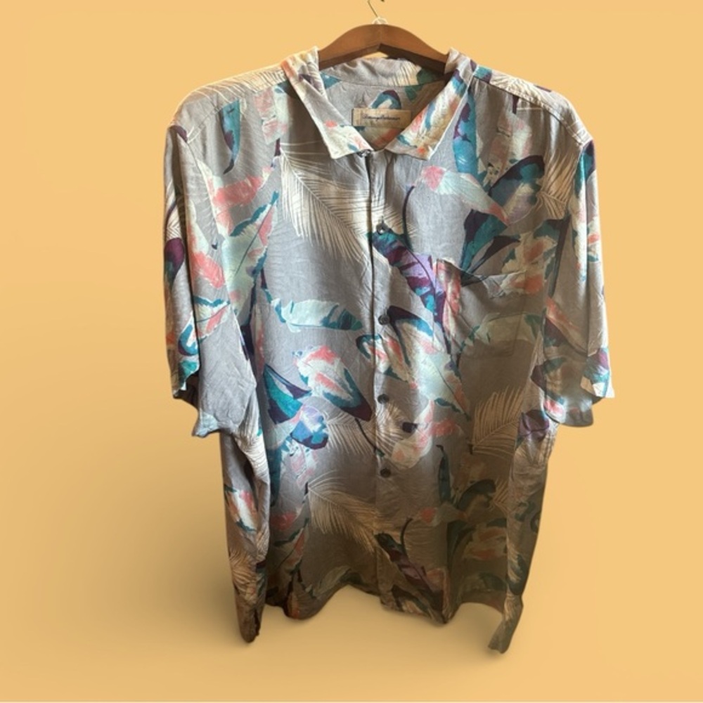 Tommy Bahama Multicolor Tropical Leaf Print Mens XXL Button Up Vacation Shirt
